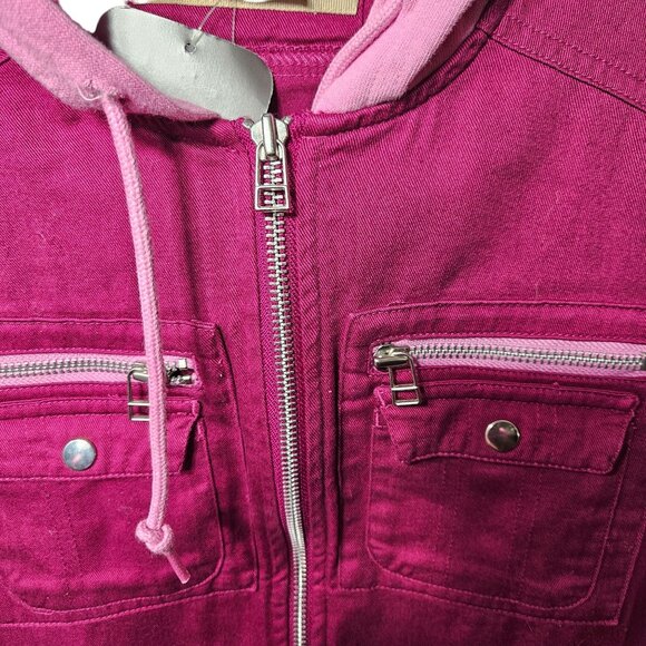 Nike Womens Pink & Magenta Hooded Jacket Size S Cotton & Polyester - Picture 5 of 6